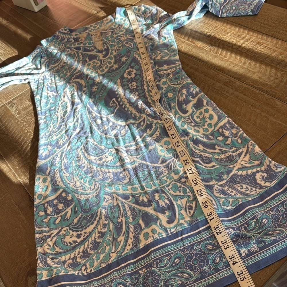 COOLIBAR oceanside tunic dress in aura blue summertime paisley - Picture 5 of 10